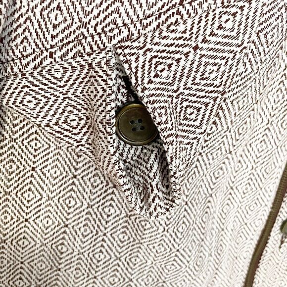 Tulle Anthropologie Pea Coat Fitted Tan Textured S - Picture 4 of 8